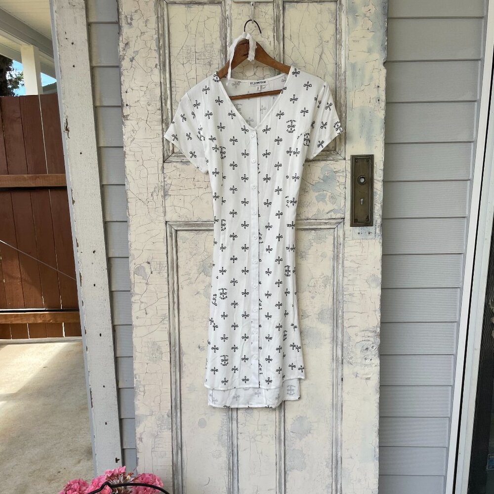 Graphic Button-Up Dress (Size Small)